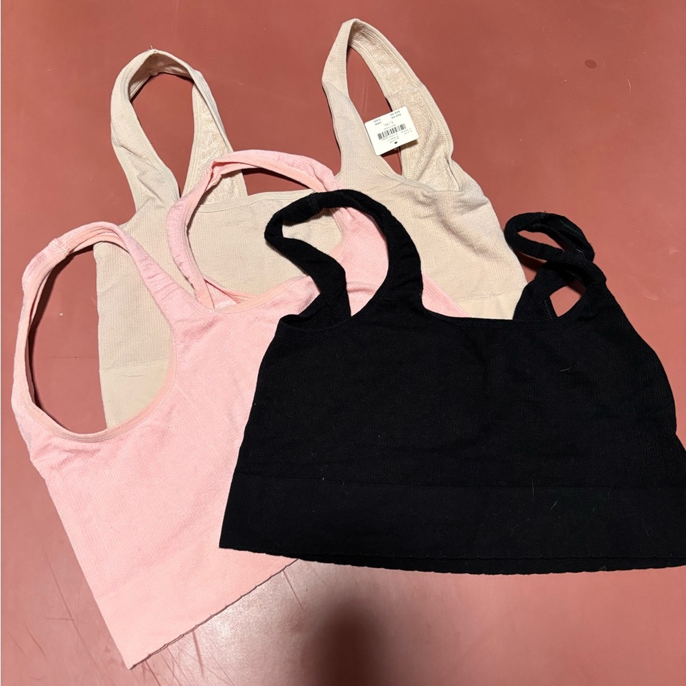 Anthropologie Bralettes Set of Three Size L/XL